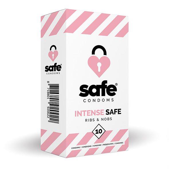 Kondómy Safe Intense Safe Ribs & Nobs 10 ks
