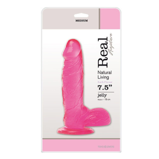 Dildo-JELLY DILDO REAL RAPTURE PINK 7.5"