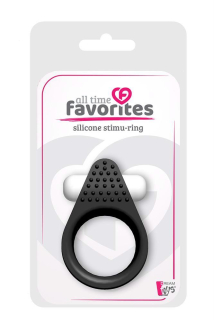 Vibračný krúžok LIT-UP SILICONE STIMU RING 1 BLACK