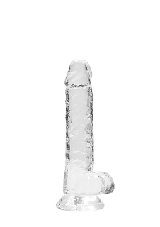 7" / 18 cm Realistic Dildo With Balls - Transparent