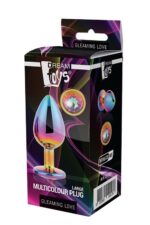 Kovový análny kolík s kryštálom Gleaming Love Multicolour Large