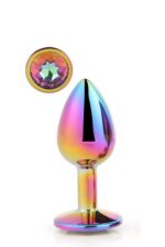 Kovový análny kolík s kryštálom Gleaming Love Multicolour Large – Obrázok 2