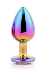 Kovový análny kolík s kryštálom Gleaming Love Multicolour Large – Obrázok 3