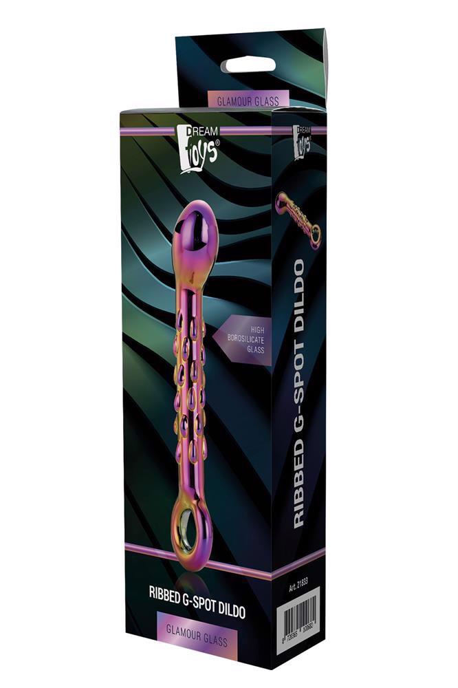 35-21833 Sklenené vrúbkované dildo Glamour Glass na bod G – Obrázok 1