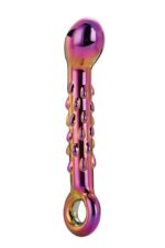 Sklenené vrúbkované dildo Glamour Glass na bod G – Obrázok 2