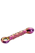 Sklenené vrúbkované dildo Glamour Glass na bod G – Obrázok 3