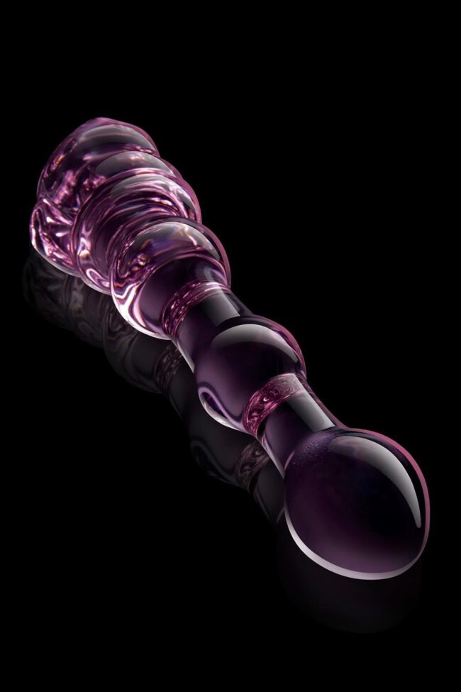 Sklenené guličkové dildo Dream Toys Glaze Glass Rosebud – Obrázok 4