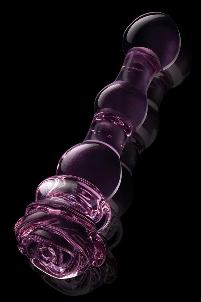 Sklenené guličkové dildo Dream Toys Glaze Glass Rosebud – Obrázok 5