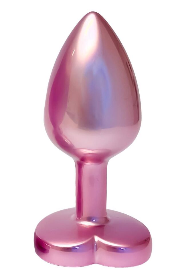 Kovový análny kolík s kryštálom Gleaming Love - Matte Pink S – Obrázok 2