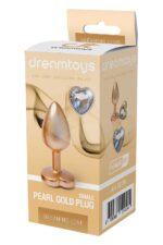 Análny kolík s kamienkom Dream Toys Gleaming Love Matte Gold - S