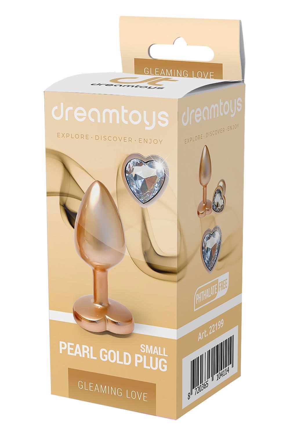 35-22199 Análny kolík s kamienkom Dream Toys Gleaming Love Matte Gold - S – Obrázok 1