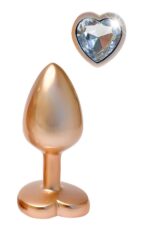 Análny kolík s kamienkom Dream Toys Gleaming Love Matte Gold - S – Obrázok 3