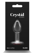 Sklenený análny kolík s červeným srdiečkom Crystal Desires Red Heart Small – Obrázok 4