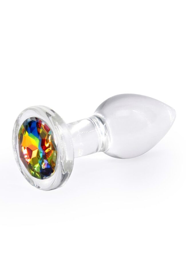Sklenený análny kolík Crystal Desires Rainbow Gem S – Obrázok 2