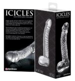 Sklenené dildo Icicles No. 61 Clear – Obrázok 4