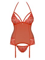 Obsessive 838-COR-3 korzet a tangá , červená S/M – Obrázok 5