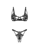 Obsessive Luise Sublim Black 2-dielny otvorený komplet S/M – Obrázok 4