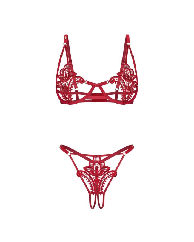 Luise Sublim Red 2-dielny otvorený komplet L/XL – Obrázok 7