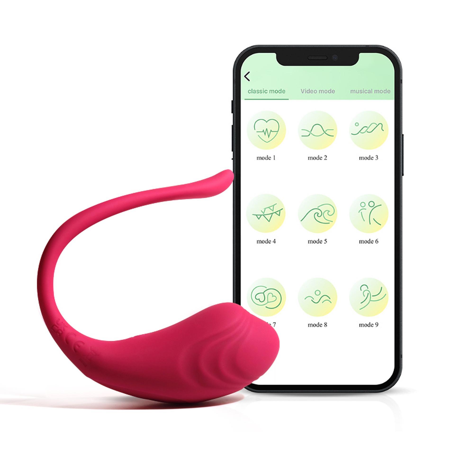 56-3022 Vibračné vajíčko na aplikáciu App Love Egg - Červené – Obrázok 1