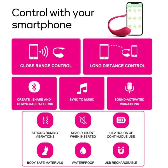 Vibračné vajíčko na aplikáciu App Love Egg - Červené – Obrázok 8