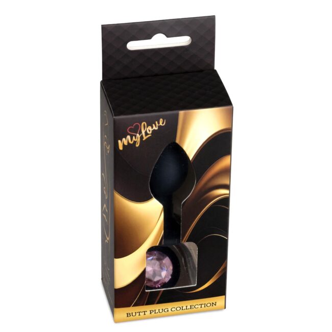 MyLove Toys - Silikónový análny kolík s kamienkom Čierny S – Obrázok 8