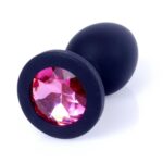 MyLove Toys - Silikónový análny kolík s kamienkom Čierny S