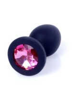 MyLove Toys - Silikónový análny kolík s kamienkom Čierny S