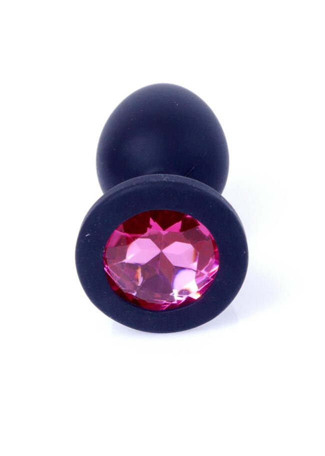 MyLove Toys - Silikónový análny kolík s kamienkom Čierny S – Obrázok 2