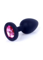 MyLove Toys - Silikónový análny kolík s kamienkom Čierny S – Obrázok 6