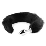 Análny kolík s líščím chvostom Fox Tail - Čierny XL