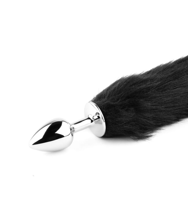 Análny kolík s líščím chvostom Fox Tail - Čierny XL – Obrázok 2