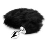 Análny kolík s líščím chvostom Fox Tail - Čierny XL – Obrázok 3