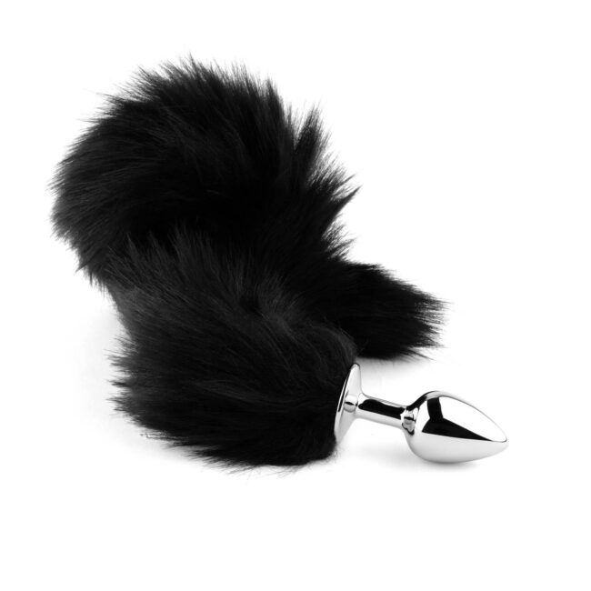 Análny kolík s líščím chvostom Fox Tail - Čierny XL – Obrázok 5