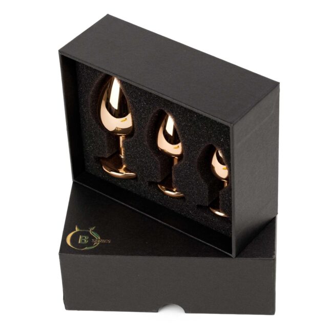 Sada kovových análnych kolíkov s kryštálom Jewellery Red Gold - 3 ks – Obrázok 6