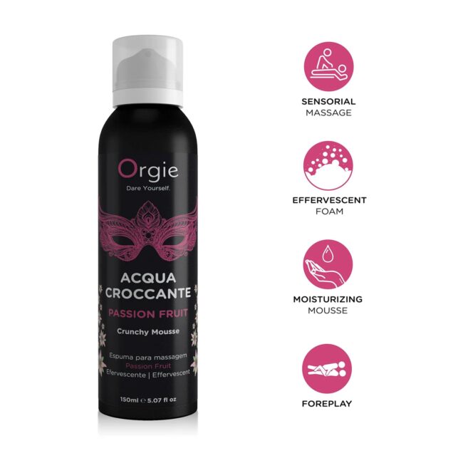Orgie Acqua Croccante Passion Fruit – praskajúca masážna pena 150 ml – Obrázok 2