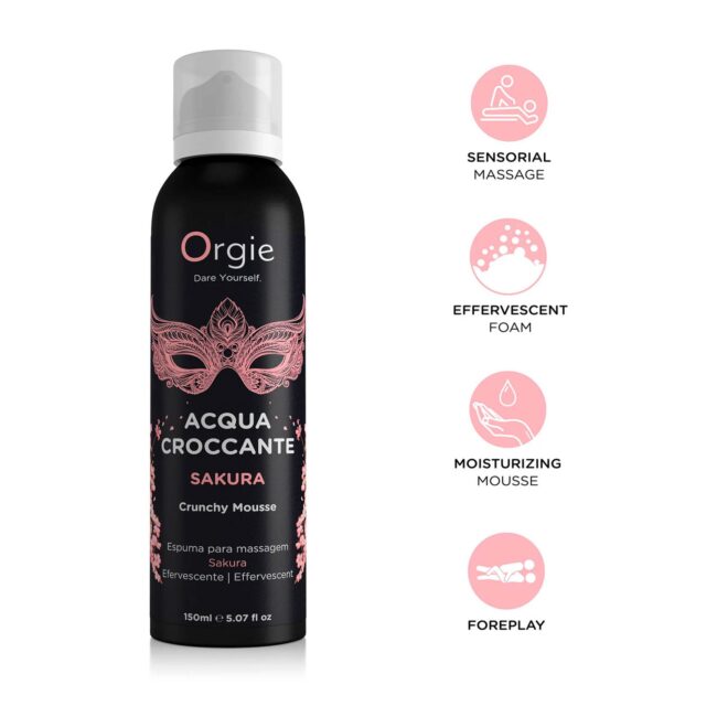 Orgie Acqua Croccante Sakura Fruit - praskajúca masážna pena 150 ml – Obrázok 2