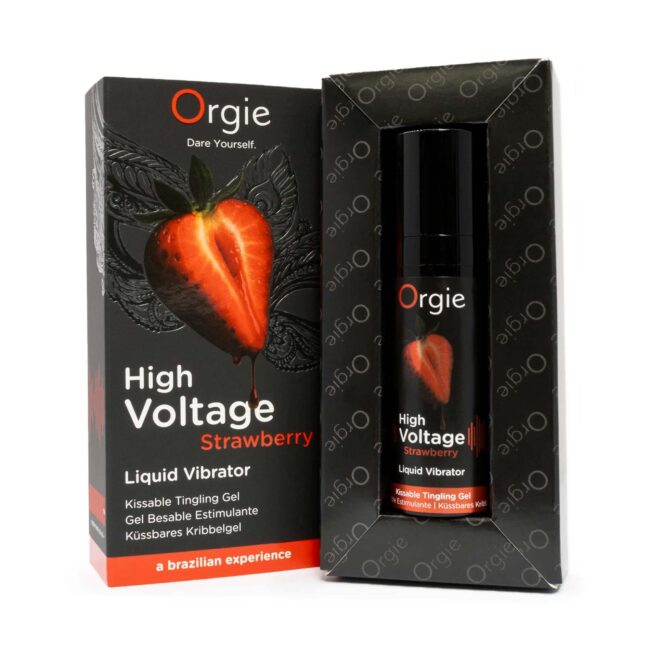 Orgie High Voltage Strawberry - Tekutý vibrátor 15 ml – Obrázok 3