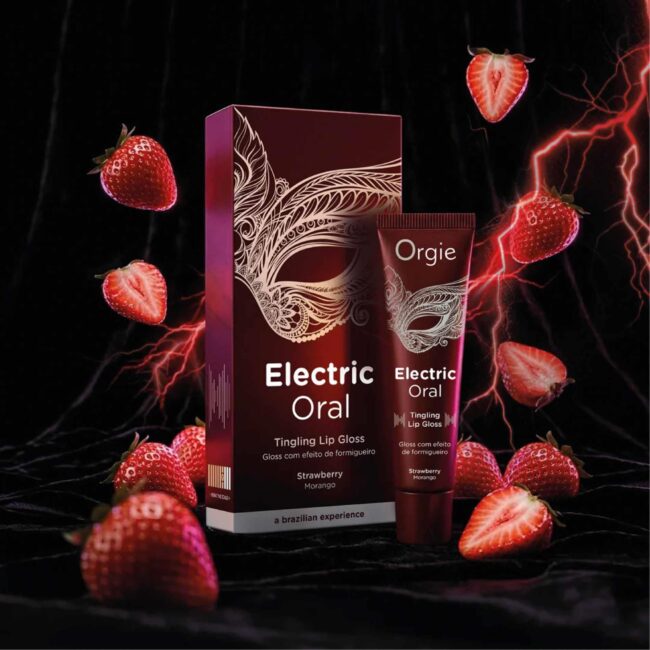 Orgie Electric Oral - Vibračný lesk na pery Jahoda 10 ml – Obrázok 4