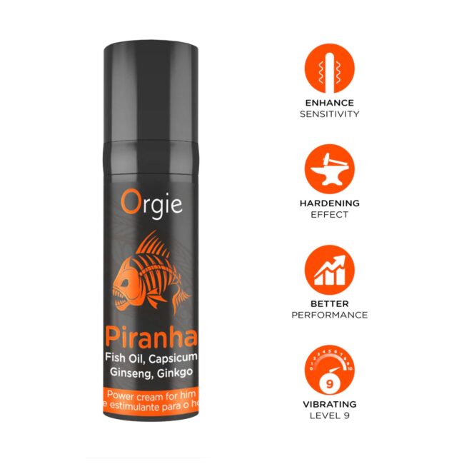 Orgie Piranha Power Cream - hrejivý stimulujúci krém 15 ml – Obrázok 3
