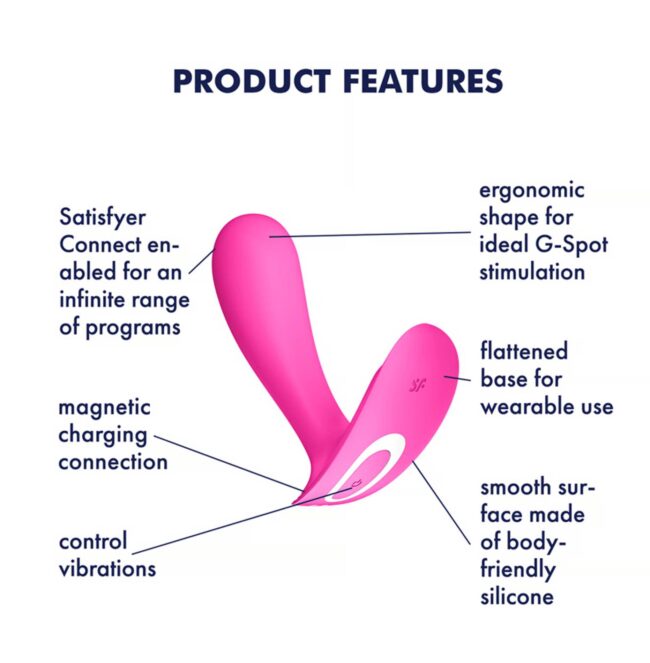 Satisfyer Top Secret Connect App - ružový vibrátor na bod G – Obrázok 4