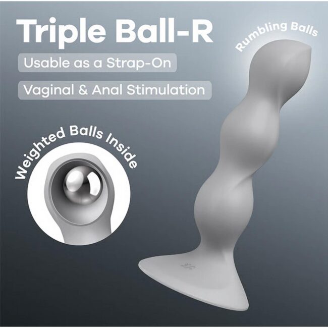 Satisfyer Triple Ball-R - sivé dildo s prísavkou – Obrázok 2