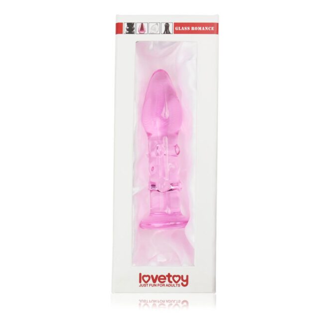 Sklenený análny kolík Glass Romance Pink 5.5" – Obrázok 2