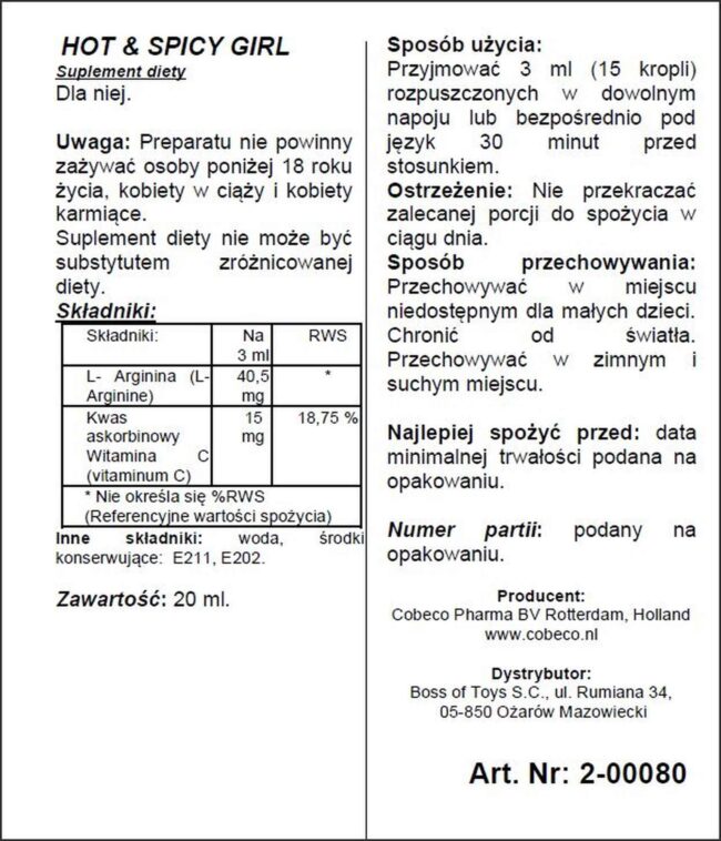 Hot Spicy Girl 20ml – Obrázok 4
