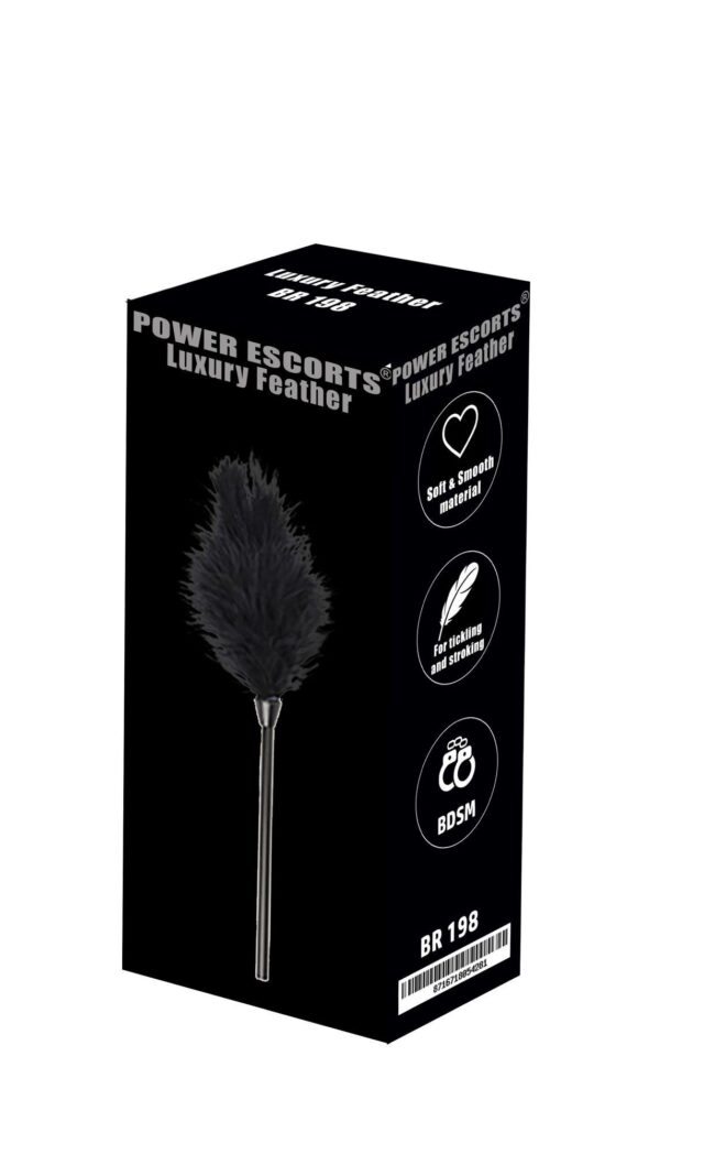 Šteklítko Luxury feather black – Obrázok 2