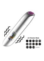 Stimulátor Rechargeable Powerful Bullet Vibrator USB 20 Funkcií - Gold – Obrázok 3