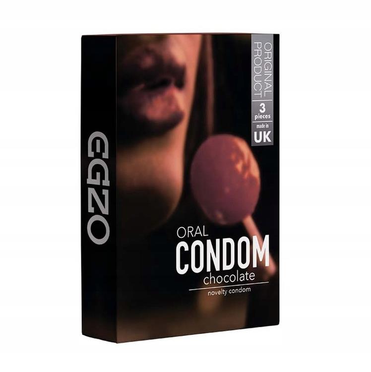23-00030 Kondómy EGZO Oral condom CHOCOLATE 3ks – Obrázok 1