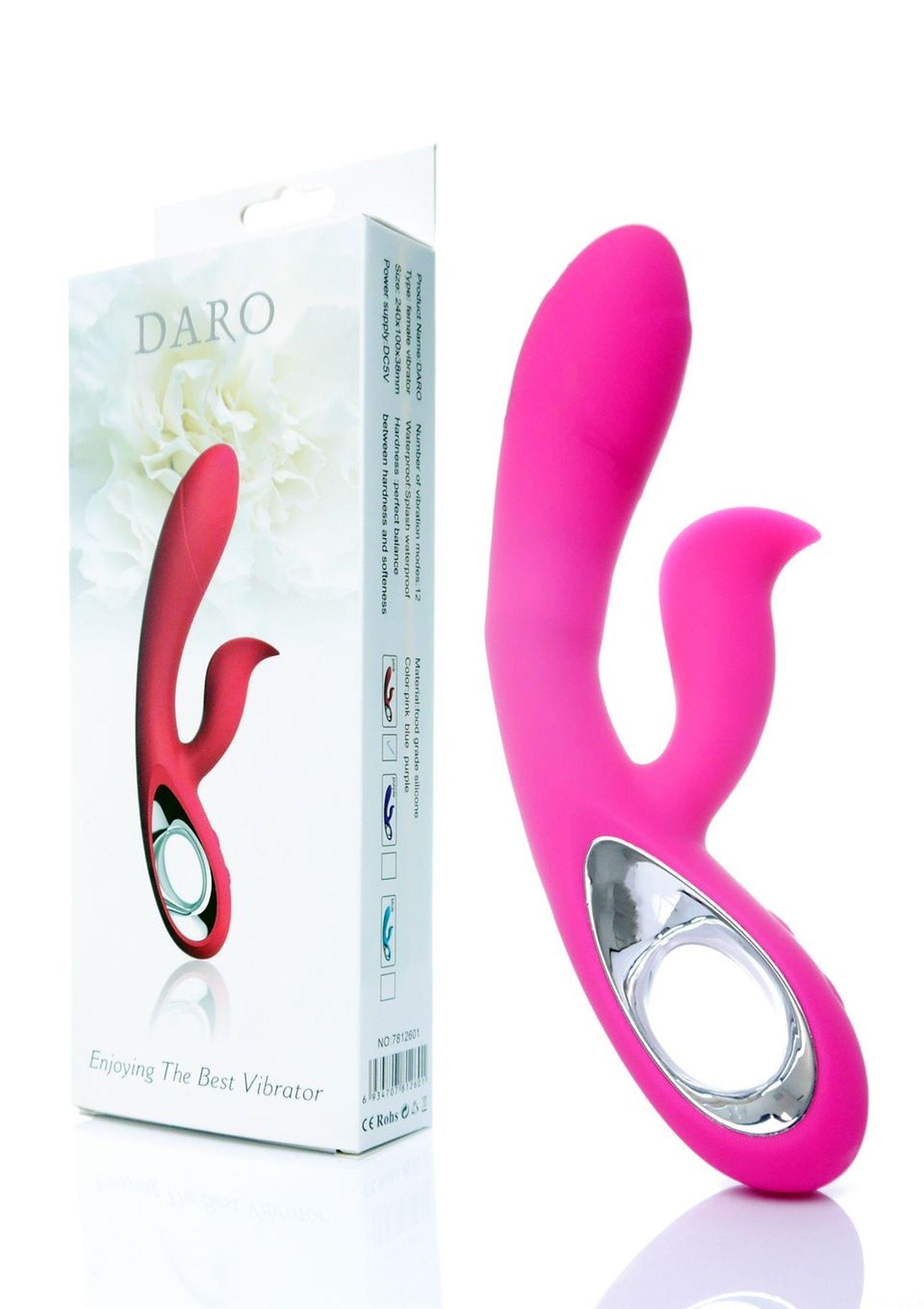 26-00066 Vibrátor Daro,12 funkcií, USB ružový – Obrázok 1