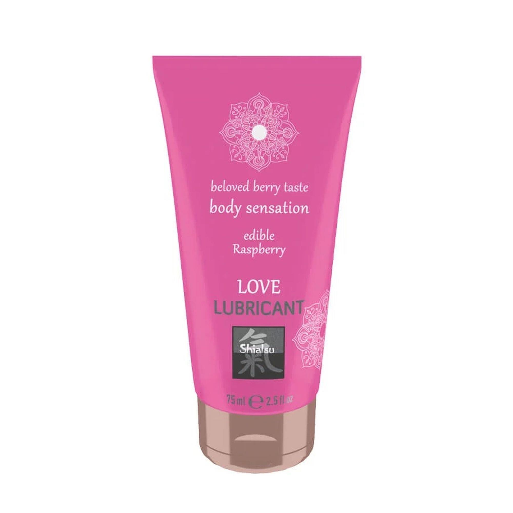 3-67041 Lubrikančný gél SHIATSU Love lubricant edible RASPBERRY – Obrázok 1