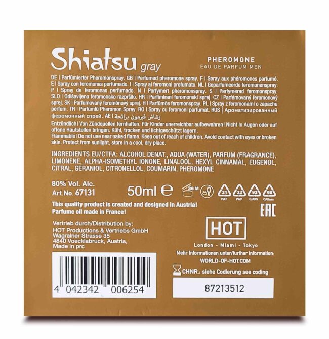 Feromóny  SHIATSU Pheromon Fragrance man grey 50 ml – Obrázok 7
