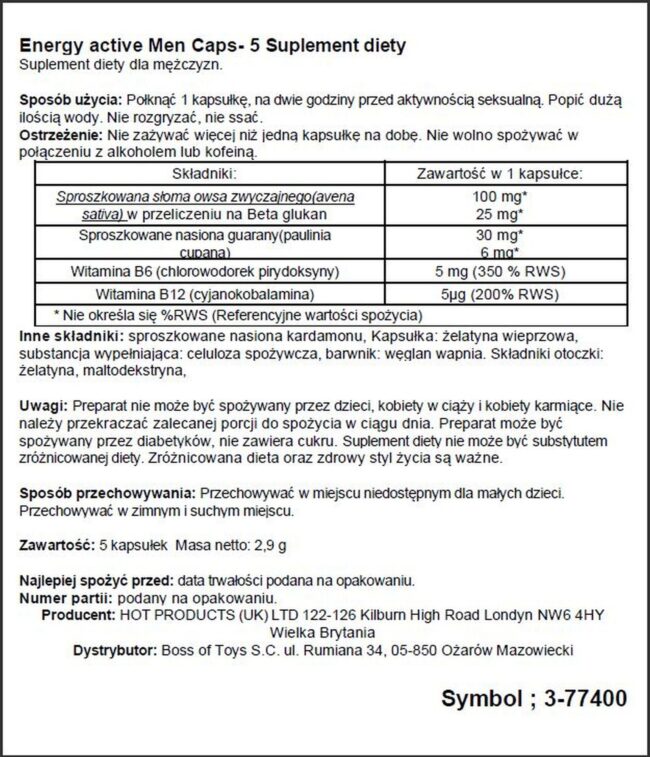 Men Energy-5 Caps – Obrázok 2